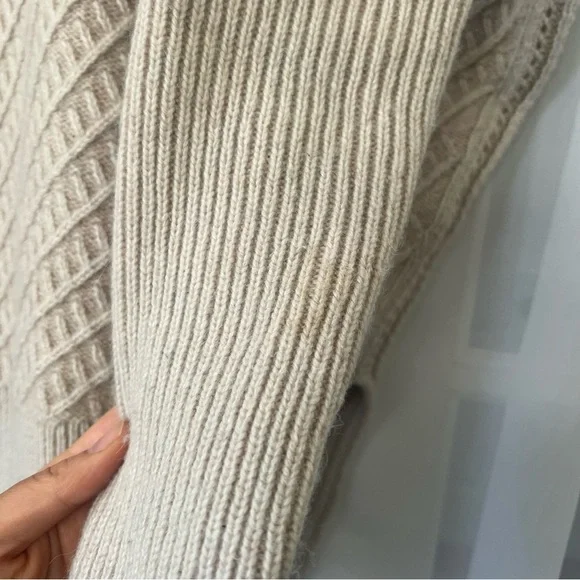 All Saints Chunky Asymmetrical Cable Knit Texture Block Sweater Sz XS - Picture 7 of 13